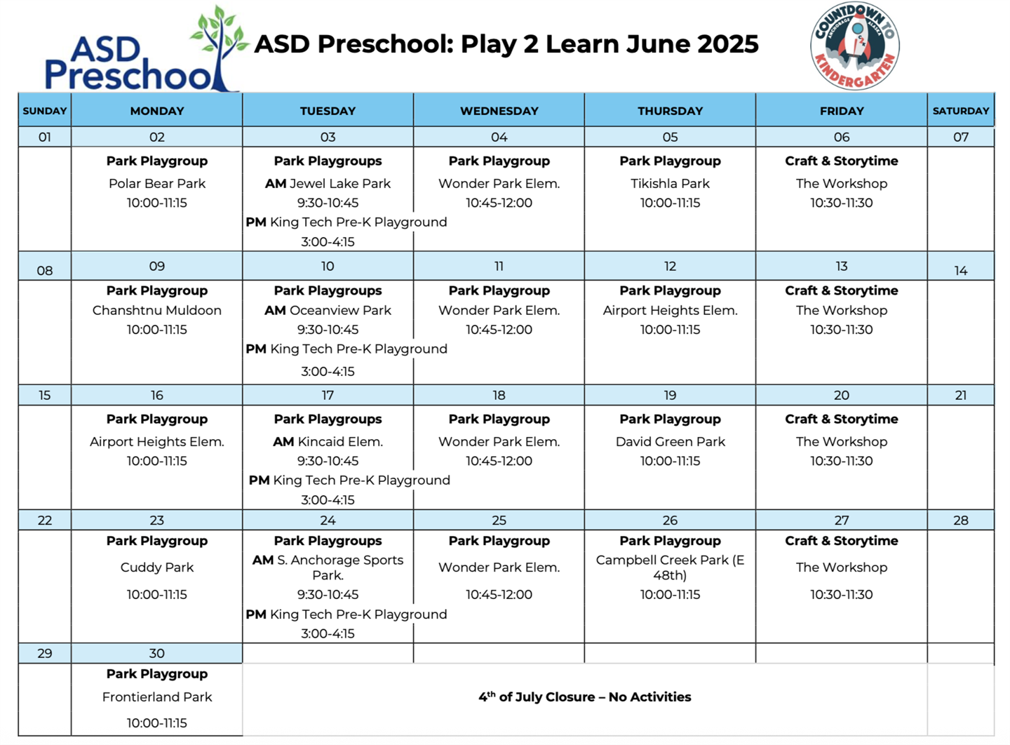 june calendar